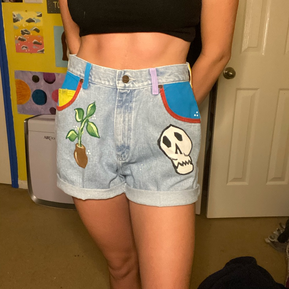 Hand Painted Denim Mom Jeans